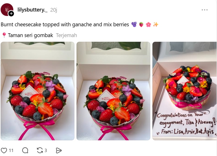 Image from: 6 Trending Aesthetic Cake Bakers In Malaysia For Your Next IG-Worthy Celebration