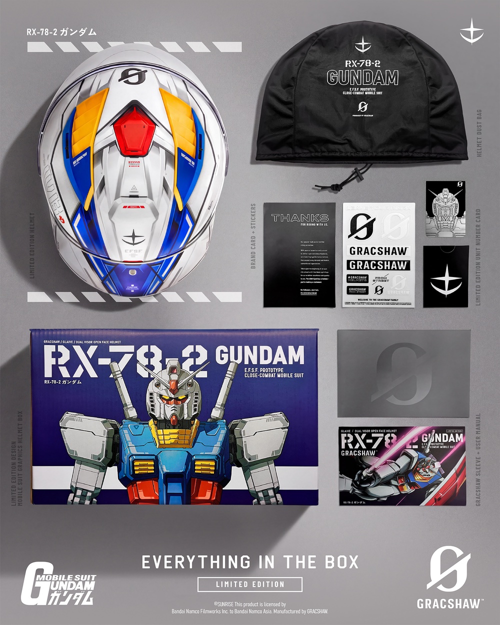 Image from: GRACSHAW Brings Three Mobile Suit Gundam Icons to the Road in Officially Licensed Helmet Collection