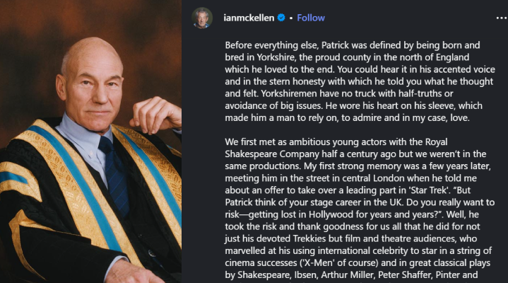 Image from: A Heartbreaking Loss: Patrick Stewart Dies at 86, Leaving Fans Mourning a True Legend