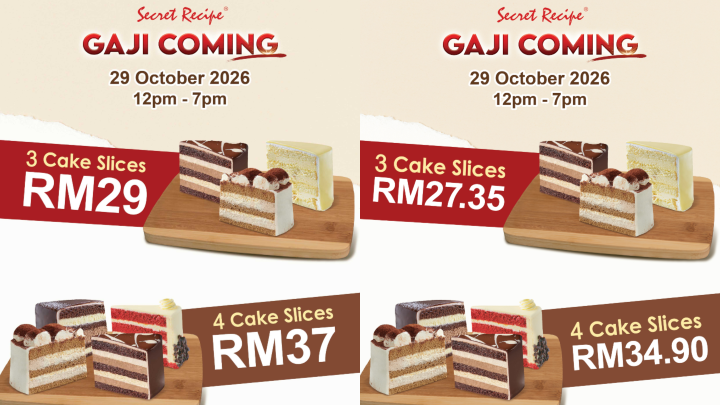 Image from: Secret Recipe’s 29th Birthday Brings Cake Giveaways and Gaji Coming Deals To Your Way!