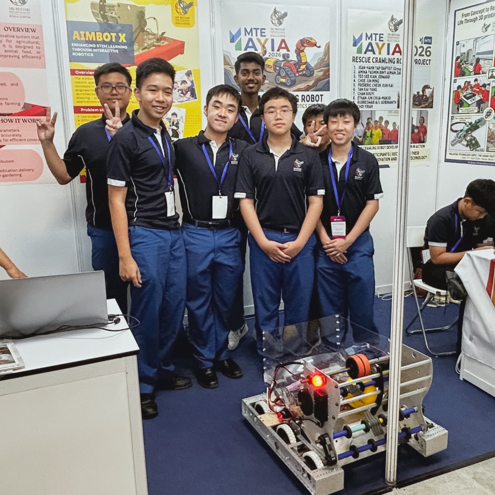 The robot built by Sri Bestari students is capable of launching seed pods for controlled planting.
