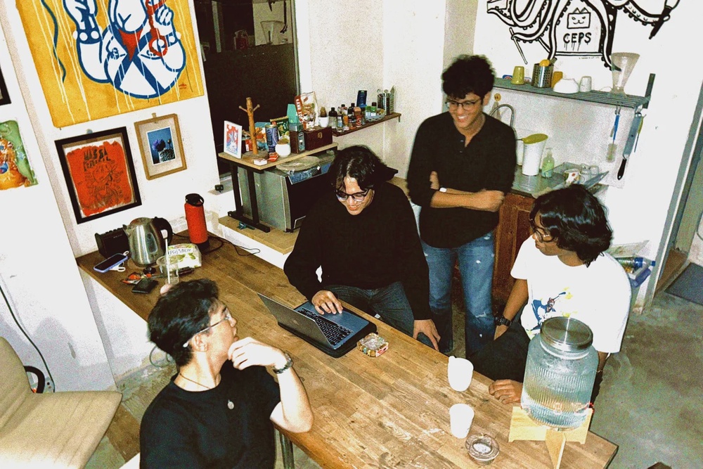 From left: Joseph Khoo, Darrel Jacques, Timothy George and Isra Gomez build songs through revision and experimentation. – PIC COURTESY OF THE BABY COSMOS