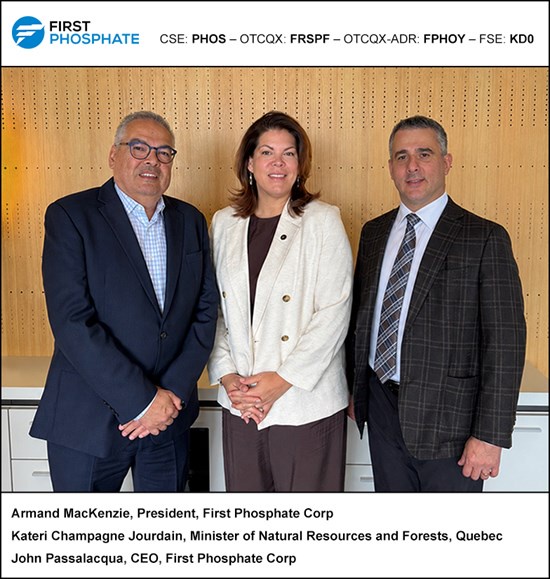 First Phosphate Selected for