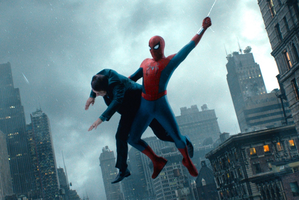 This scene from the montage directly recreates the cover of Amazing Fantasy #15, Spider-Man’s first comic book appearance.