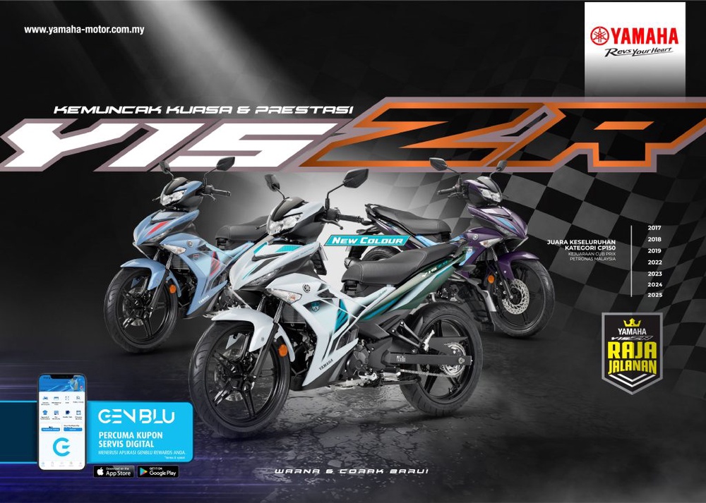 Image from: [KEMAS KINI 2026] Yamaha Y15ZR Tampil Dengan Warna Baharu Cyan Jade & Royal Maroon SE