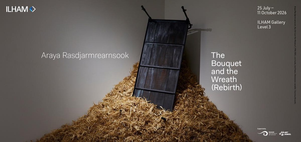 The Bouquet and the Wreath (Rebirth) exhibition banner, ILHAM Gallery