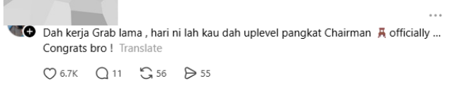 Image from: Abang Grab gets creative to deliver chair, netizens promote him to “Chairman”