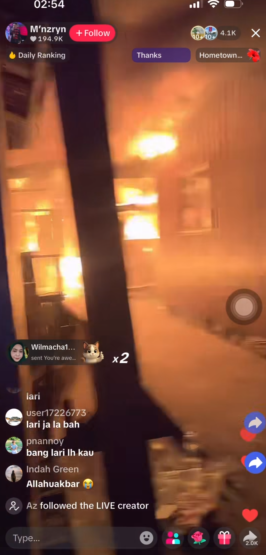 Image from: M’sian man risks life running into blazing inferno to save trapped cats in Sandakan fire