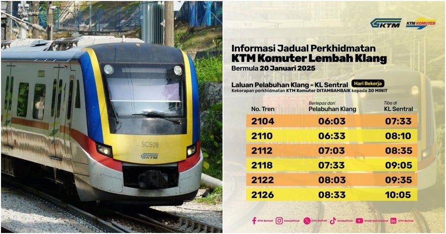 KTMB Train Frequencies Reduced to Every 30 Minutes During Peak Hours ...