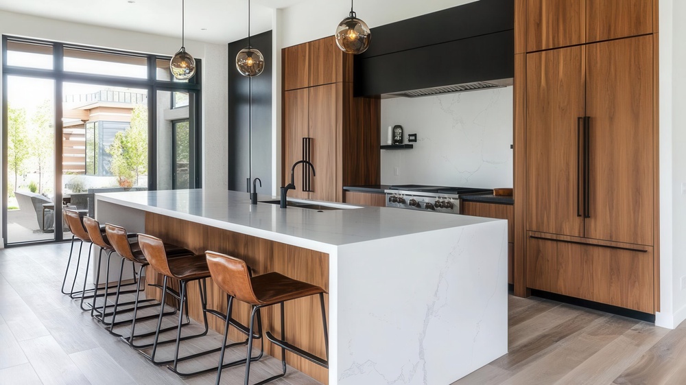 Kitchen Layout, Kitchen Cabinet Layout, plywood cabinets, quartz countertop, kitchens, home