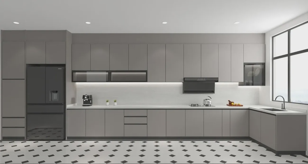 Aluminium Cabinets, aluminium kitchen cabinet grey white