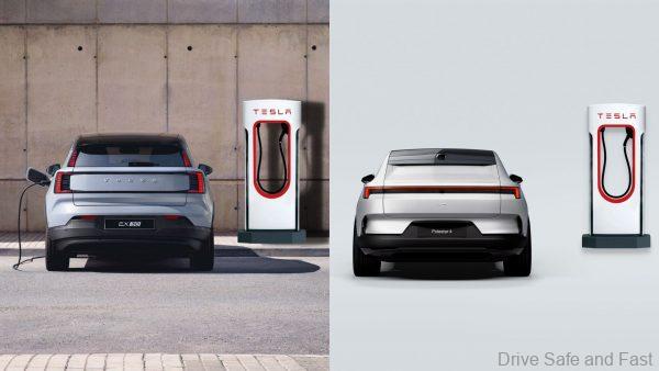 volvo cars using tesla supercharger network