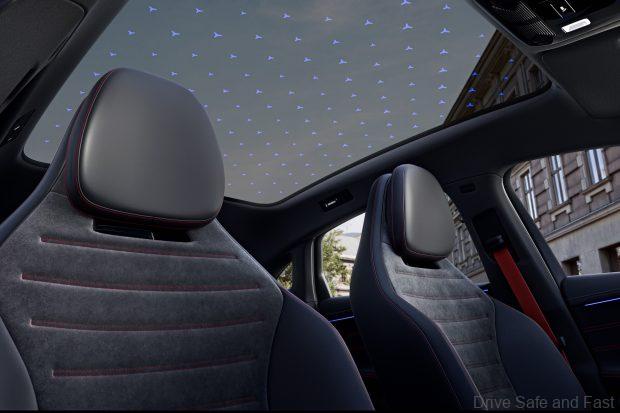 Interieur der neuen elektrischen Mercedes-Benz C-Klasse, 2026. Interior of the new electric Mercedes-Benz C-Class, 2026.