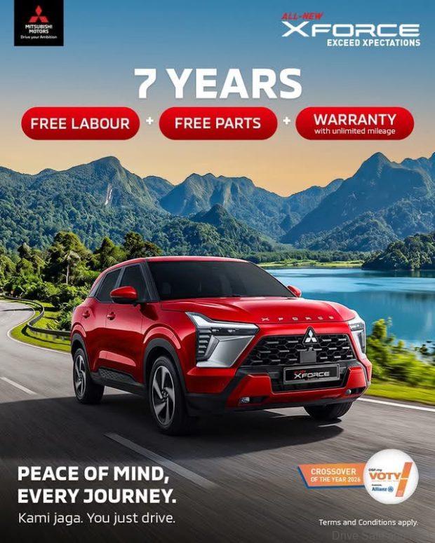 mitsubishi xforce 7 year triple protection
