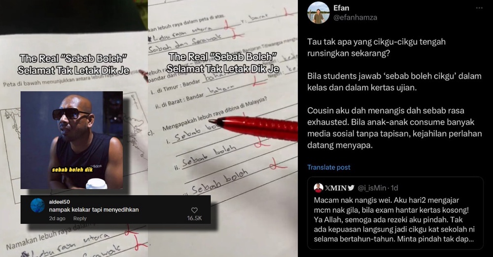 Netizen Meme Terpengaruh Meme ‘Sebab Boleh Dik’, Netizen Panas Hati Lihat Jawapan ...