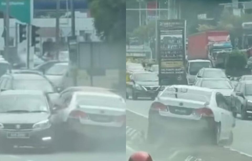Image from: [VIDEO] Pemanduan ala GTA, kereta langgar ‘divider’