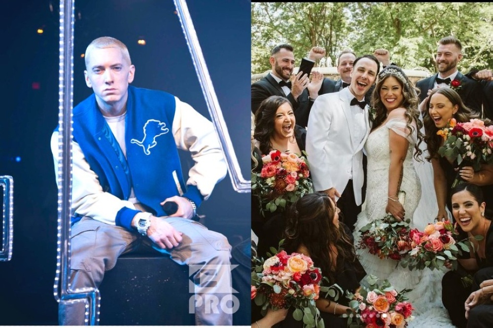 Proud father Eminem walks eldest daughter down the aisle, the first of ...
