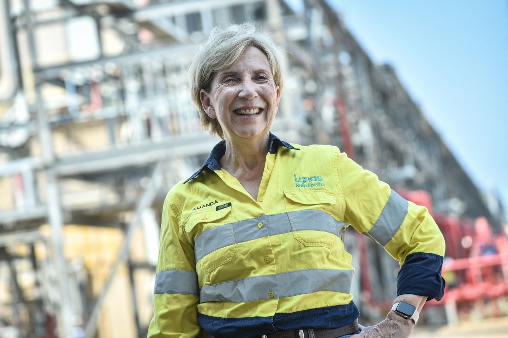 Lynas Malaysia chief executive officer Amanda Lacaze poses during a visit of the facility of the Australian mining firm’s rare earths refinery in Gebeng, Pahang. — AFP pic