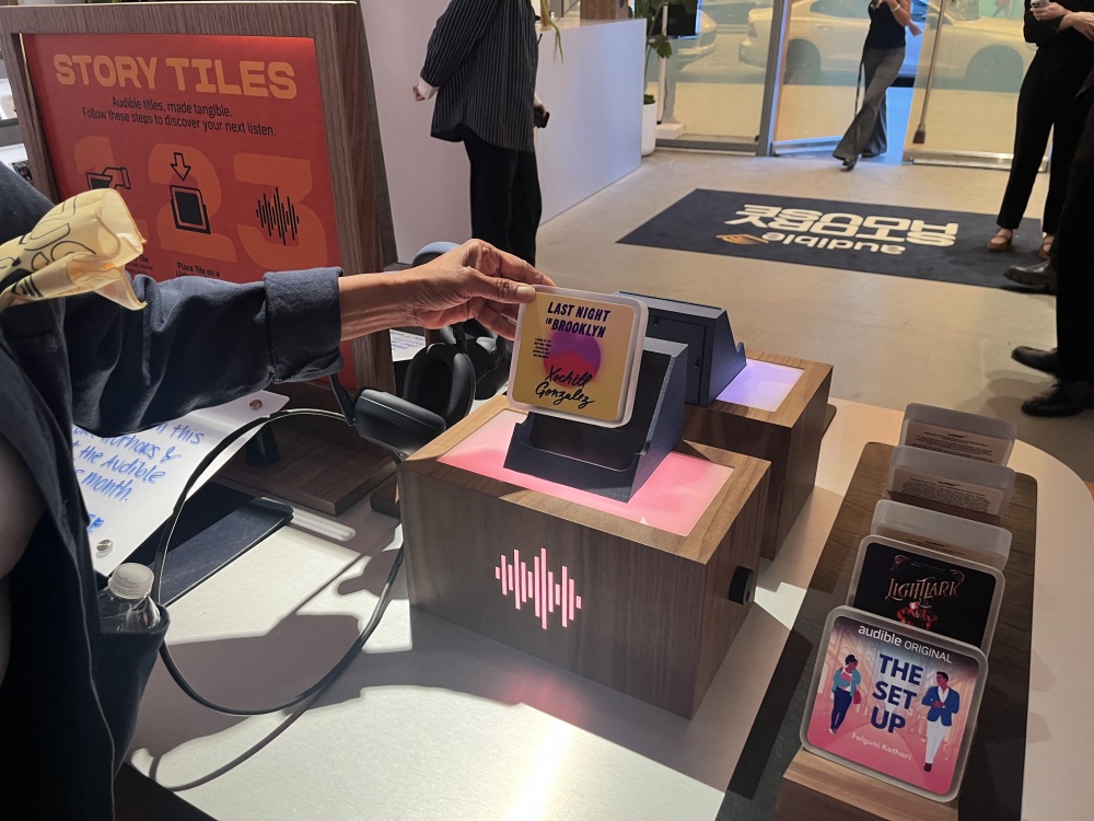 Audible’s Story House features speaker-lined listening rooms and a ‘Listening Bar’ to help visitors find audiobooks. — AFP pic