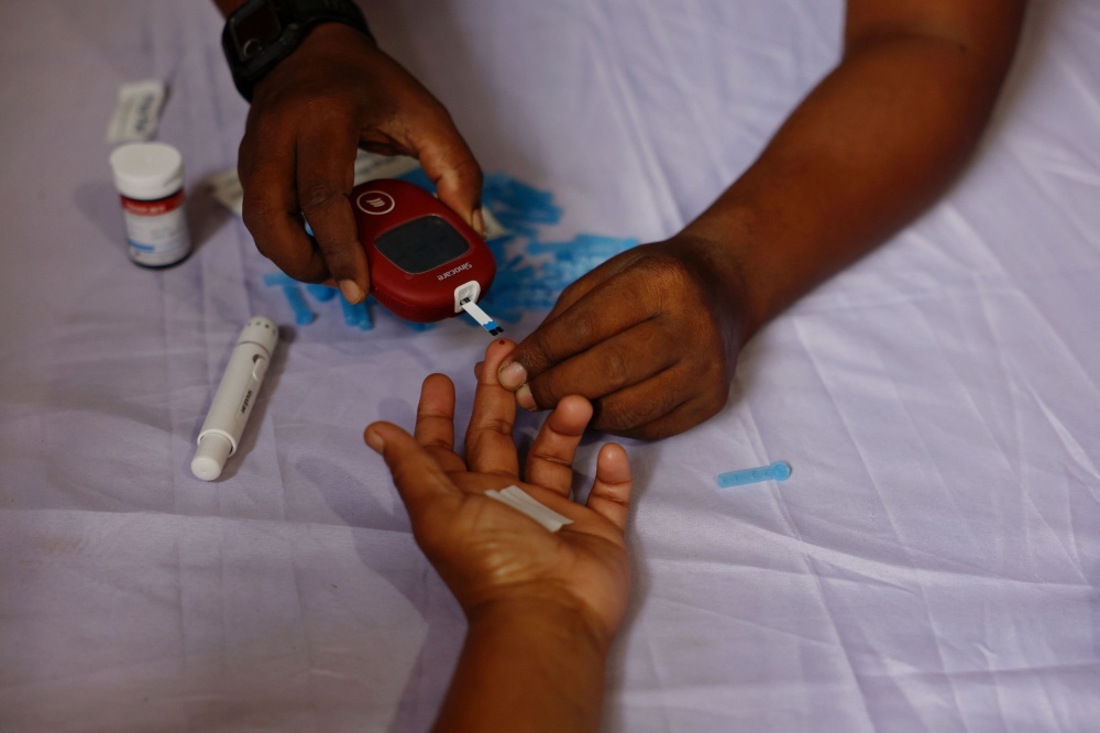 A person receives a blood test in Dhaka, Bangladesh, November 14, 2024. — Reuters pic