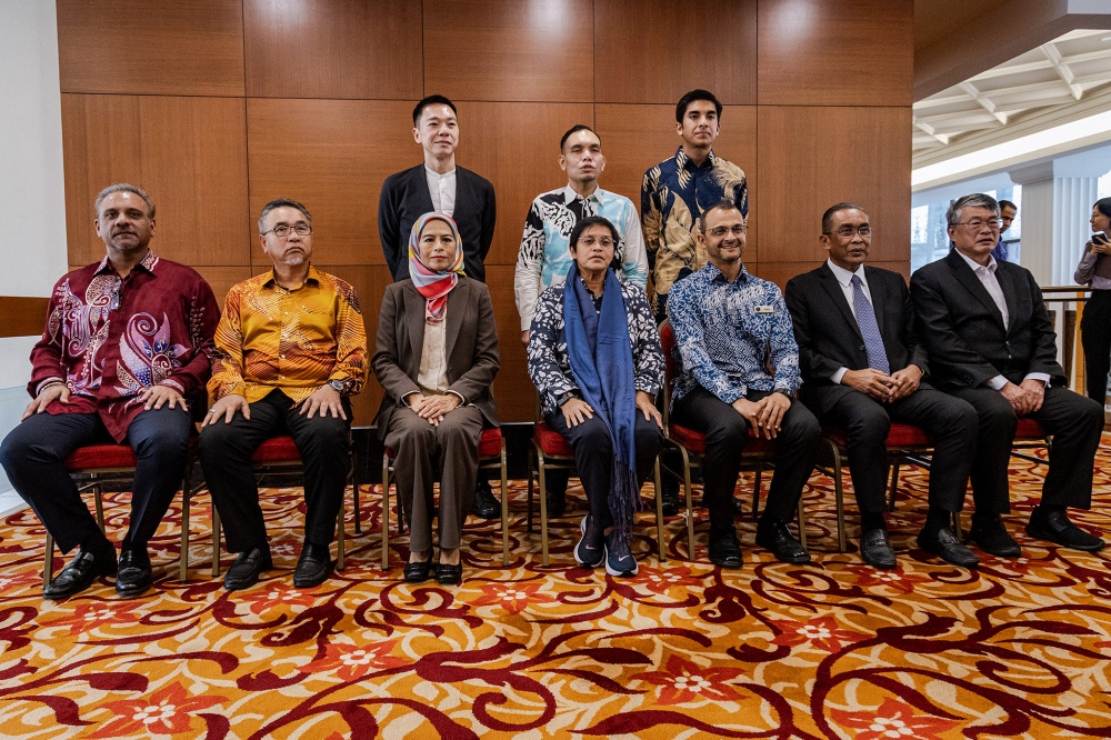 Minister in the Prime Minister’s Department (Law and Institutional Reform) Datuk Seri Azalina Othman Said poses for a group photo with the members of the Parliamentary Special Select Committee after meeting of the Special Select Committee on Constitutional Amendments Related to the Separation of the Roles of the Attorney General and the Public Prosecutor at Parliament in Kuala Lumpur on May 18, 2026. — Picture by Firdaus Latif 