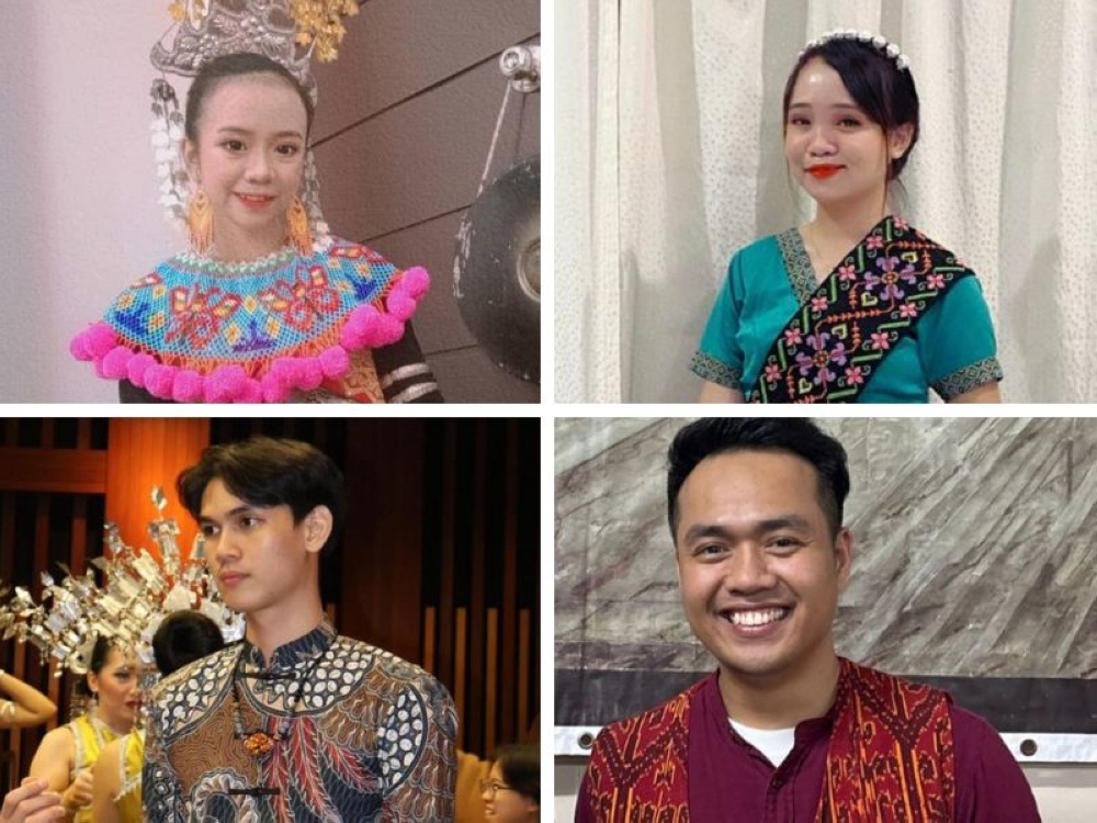 Outstation Sarawakians (top left to right) Rossey La, Sennia Rinna, (bottom left to right) Ryan Segal, Marieo Jimbai, say going home during festive seasons is getting harder due to rising flight costs. — The Borneo Post pics