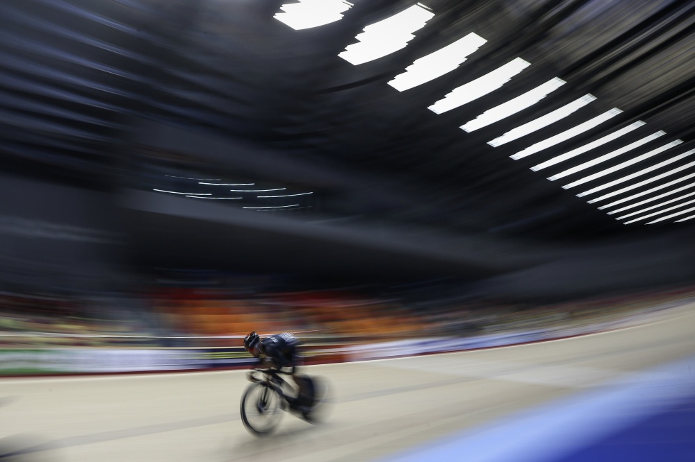 File picture of Datuk Azizulhasni Awang in action during the Men’s Elite Sprint quarterfinal of the Asian Track Championship 2018 Velodrom Nasional Malaysia in Nilai. —       Picture by Azneal Ishak
