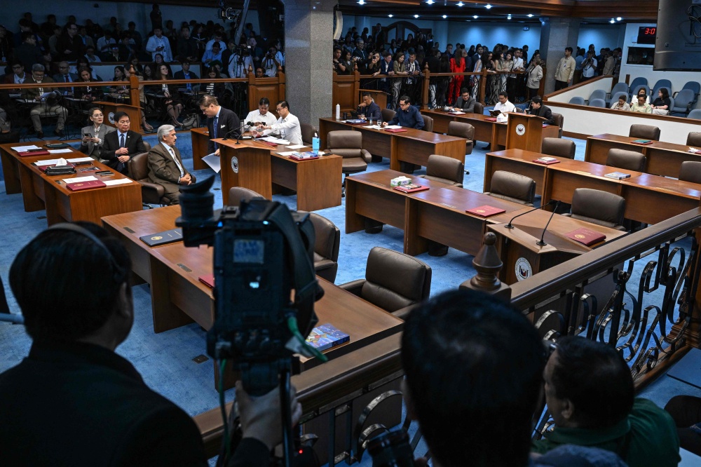 Senators wait as the pro-Duterte lawmakers boycott the plenary session at the Senate of the Philippines in Pasay, Metro Manila on June 3, 2026. Philippine minority senators wrested back control of a bitterly divided senate today ahead of Vice President Sara Duterte’s impeachment trial next month. — AFP pic