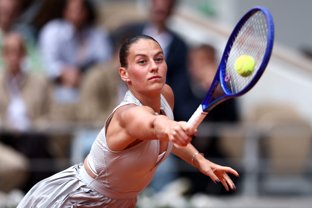 Ukraine’s Marta Kostyuk in action during her French Open semi-final match against Russia’s Mirra Andreeva at Roland Garros in Paris, June 4, 2026. — Reuters pic