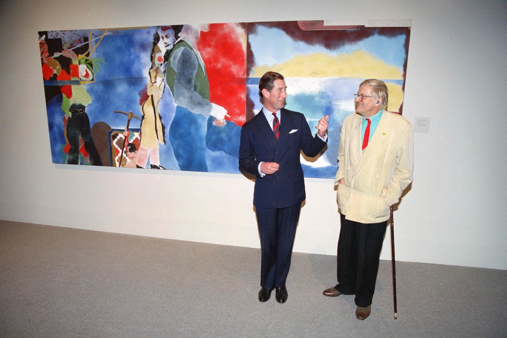 Britain’s Prince Charles (left) talks to British artist British artist David Hockney during a visit to the Los Angeles Country Museum of Art in this file photo taken on November 3, 1994. — AFP pic