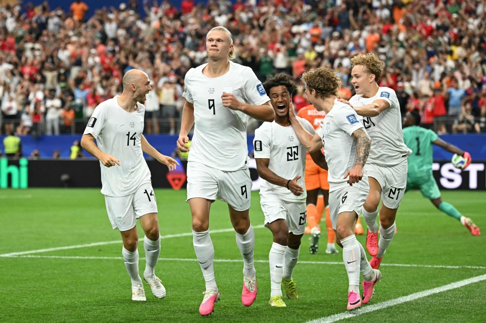 Norway’s forward #09 Erling Braut Haaland (centre) celebrates after scoring his team’s second goal during the 2026 World Cup round of 32 football match between Ivory Coast and Norway at the Dallas Stadium in Arlington on June 30, 2026. — AFP pic