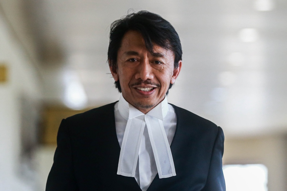 Lawyer Datuk Amer Hamzah Arshad is seen during former prime minister Tan Sri Muhyiddn Yassin’s corruption case at the Kuala Lumpur Court Complex March 10, 2026. — Picture by Sayuti Zainudin