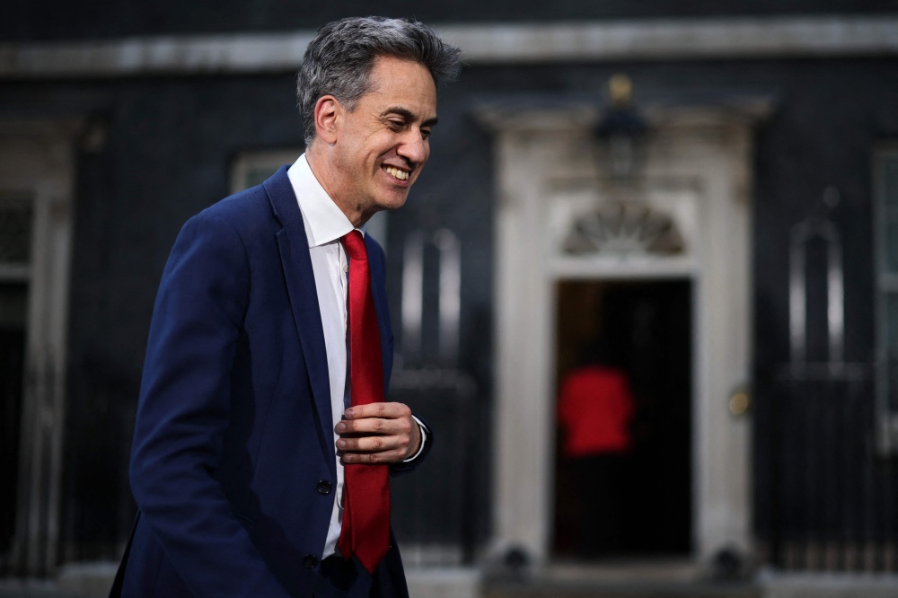 Newly appointed Foreign Secretary Ed Miliband leaves 10 Downing Street in London on July 20, 2026, as prime minister Andy Burnham forms his new cabinet. — AFP pic