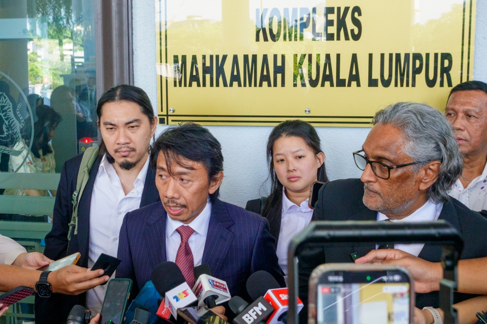 Datuk Amer Hamzah Arshad, lawyer representing Datuk Seri Ismail Sabri Yaakob, speaking to the media at a press conference in Kuala Lumpur on August 7, 2026. — Picture by Raymond Manuel