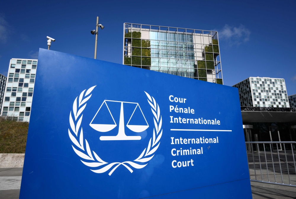 A general view shows the exterior of the International Criminal Court in The Hague on March 28, 2026. — AFP pic