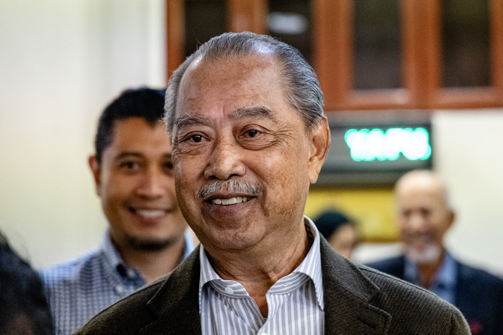 Former prime minister Tan Sri Muhyiddin Yassin is pictured at the Kuala Lumpur Court Complex on August 27, 2026. — Picture by Firdaus Latif