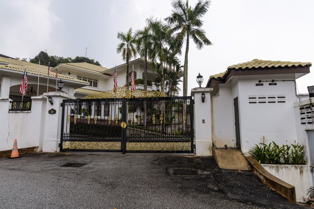 A general view shows the gates to the compound of Datuk Seri Najib Razak’s the private residence in Langgak Duta, Kuala Lumpur, on Sept 18, 2026. — Picture by Firdaus Latif