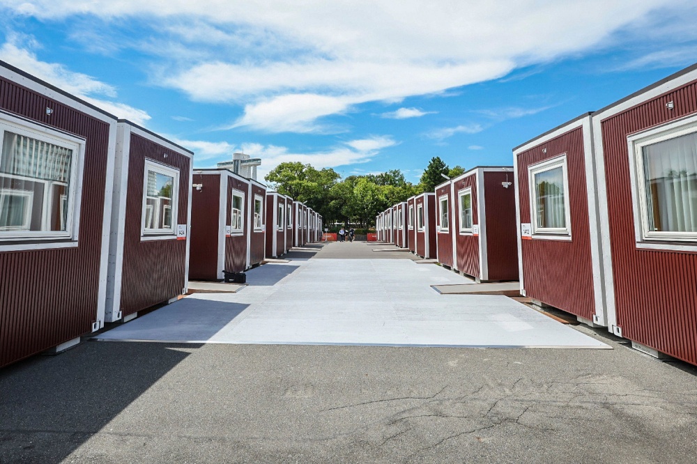 This picture taken on August 26, 2026 shows container-type accommodation facilities for athletes of the 2026 Asian Games in Nagoya, Aichi prefecture. — AFP pic
