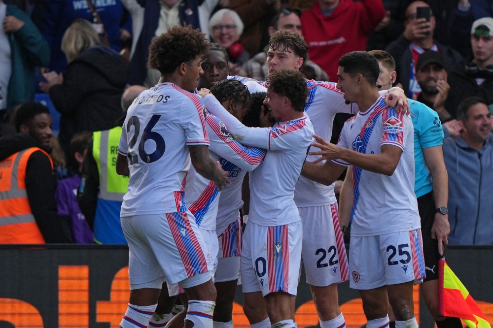 Crystal Palace midfielder Jefferson Lerma celebrates with teammates after scoring his side’s second goal against Nottingham Forest during their English Premier League match at Selhurst Park in south London on October 11, 2026. — AFP pic
