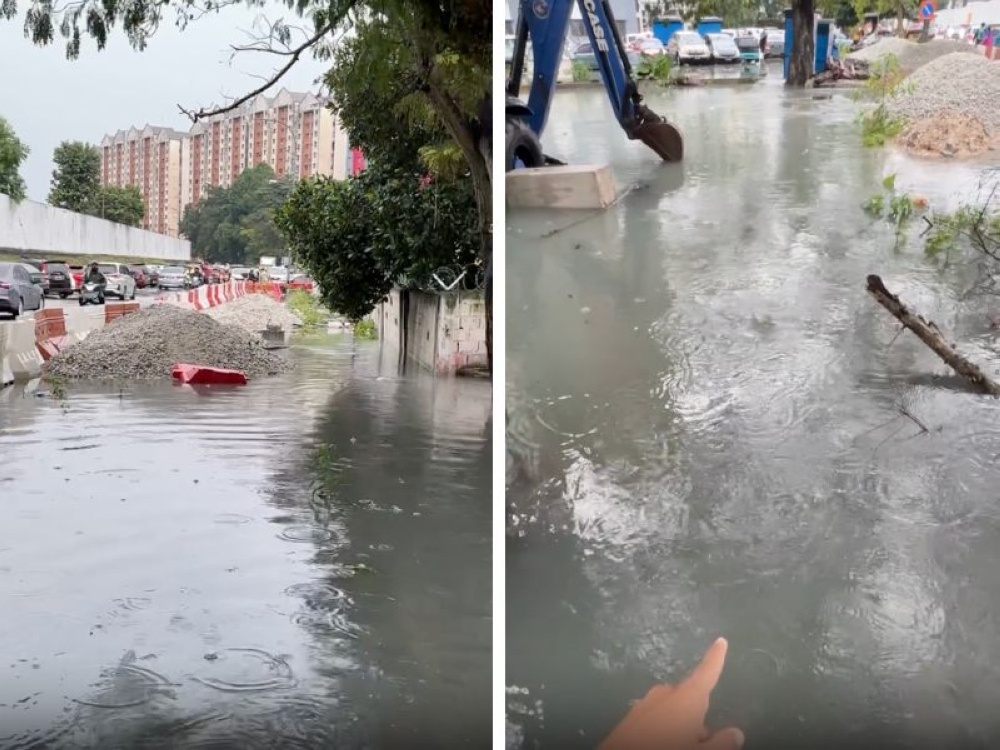 Threads user _anuarlatif highlighted the recurrent flooding in his Lembah Subang neighborhood after a heavy downpour on October 17, 2026, which he believes is caused by leftover construction material flowing into the drains and causing blockage. — Threads screenshots