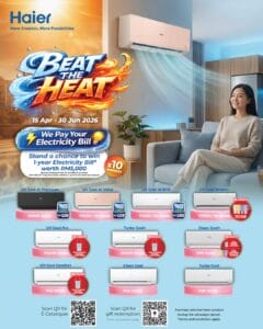 Image from: 热到顶不住？现在够买 Haier 冷气，有机会赢取「免费 1 年电费」！