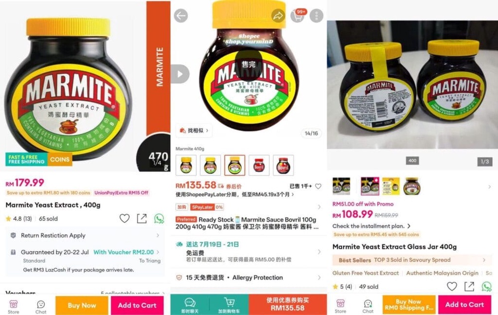 Image from: Marmite停产掀抢购潮！一罐从RM50飙到RM179！网友傻眼：是在卖古董吗？