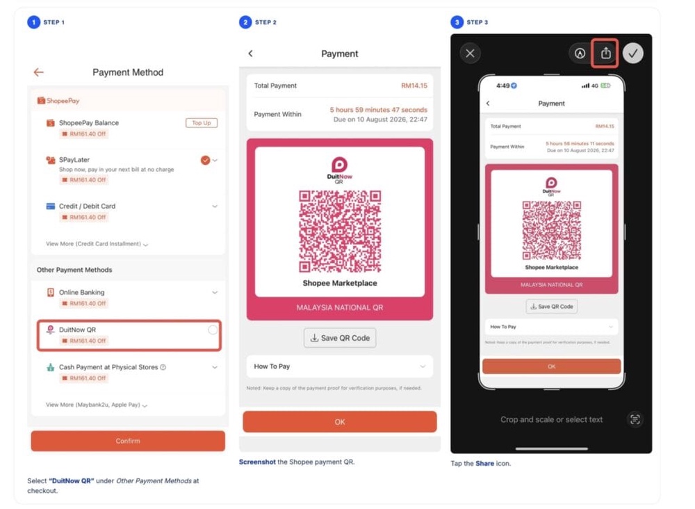 Image from: Shopee终于可以用TNG eWallet付款了!不过不是直接Pay,要这样操作!