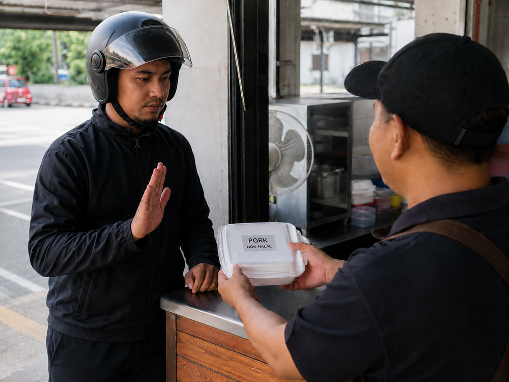 Image from: 穆斯林送餐员拒送酒猪肉影响收入!PPIM促外送平台增设「非清真订单豁免」机制!