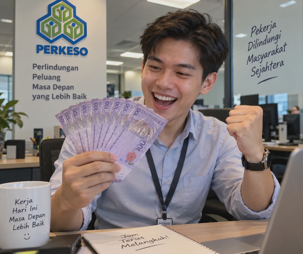 Image from: 新工距离家里超过100KM有钱拿!PERKESO直接给RM1000补贴!