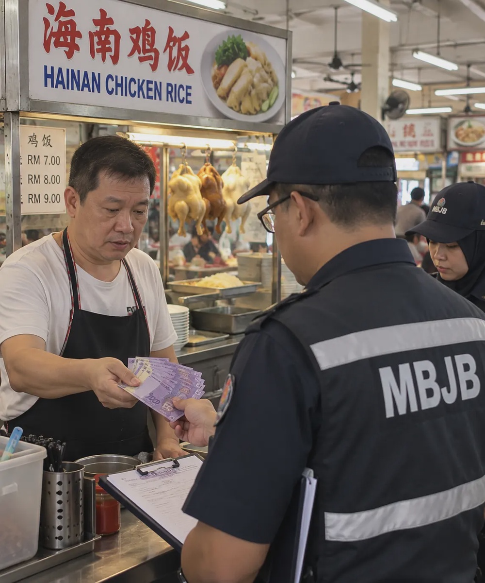Image from: 1个RM500，10个就RM5000！大马Kopitiam里面摆档口也要给钱引争议！
