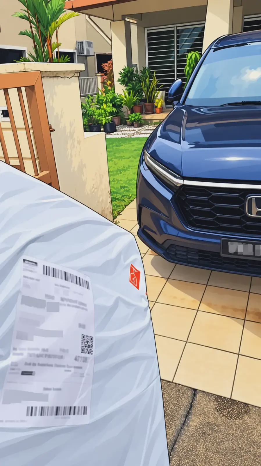 Image from: 快递照意外揭真相！大马屋主外坡公干，自家庭院竟多次出现陌生车辆！