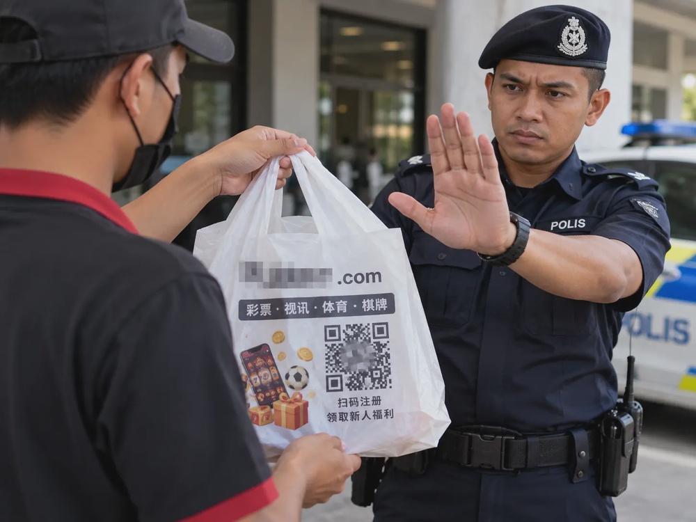 Image from: 大马男子叫外卖看到打包袋印du网广告!警方5年前曾打击这种手法,如今又出现!