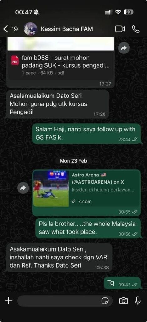 Image from: Shahril Mokhtar dares full probe, denies corruption over alleged referee text