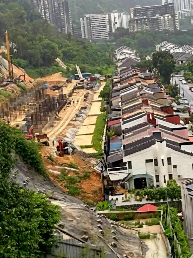 Image from: Penang island condo and road project halted after man killed in Paya Terubong landslide 